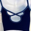 GK DANCE JAZZ TOP GIRLS MEDIUM BLUE VELVET FOIL CRISSCROSS STRAPS CAMISOLE SZ M - Image 5
