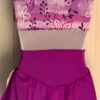 GK FIGURE SKATE DRESS ADULT X-SMALL SLVLS MATTE TRICOT PRINT VIOLET MESH AXS NWT - Image 2