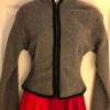 GK FITTED ICE SKATE JACKET ADULT MEDIUM GRAY FLEECE VELVET TRIM ZIP SZ M NWT!