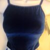 GK DANCE JAZZ TOP ADULT SMALL BLUE VELVET FOIL X-BACK FOIL STRAPS CAMISOLE Sz AS