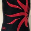 GK BLACK MYSTIQUE CHILD MEDIUM RED FLAMES JA GYMNASTICS DANCE TANK LEOTARD Sz AS
