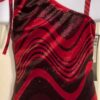 GK ELITE JAZZ TOP CHILD MEDIUM RED BLACK VELVET SLING STYLE DANCE CHEER GYM CM