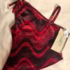 GK ELITE JAZZ TOP CHILD MEDIUM RED BLACK VELVET SLING STYLE DANCE CHEER GYM CM - Image 2
