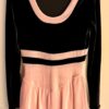 GK ICE FIGURE SKATE ADULT SMALL LgSLV BOATNECK BLACK PINK VELVET DRESS SZ S - Image 12
