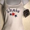 GK CAMISOLE TOP CHILD LARGE WHITE COTTON GLITTER â€œSKATEâ€ GRAPHICS SZ L NWT!