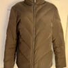 Jones New York Womens Medium Brown Puffer Down Feather Collar Front Zip Jacket