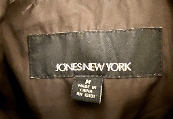 Jones New York Womens Medium Brown Puffer Down Feather Collar Front Zip Jacket - Image 8