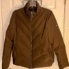 Jones New York Womens Medium Brown Puffer Down Feather Collar Front Zip Jacket - Image 11