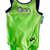 GK GREEN CHILD X-SMALL FOIL CATERPILLAR ACCENT GYMNASTICS DANCE TANK LEOTARD XS - Image 10
