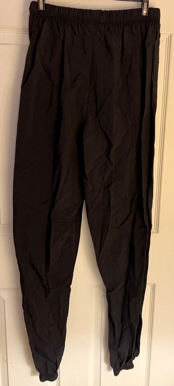 GK WARM UP ADULT X-LARGE BLACK CRINKLE SUPPLEX NYLON GYM CHEER ATHLETIC PANTS XL - Image 5