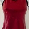 GK DANCE JAZZ CHEER LADIES SMALL BURGUNDY MYSTIQUE CRISSCROSS HALTER TOP Sz AS