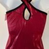 GK DANCE JAZZ CHEER LADIES SMALL BURGUNDY MYSTIQUE CRISSCROSS HALTER TOP Sz AS - Image 6
