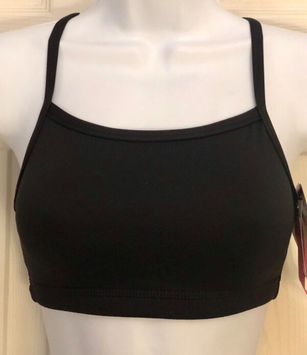 GK CHEER SPORTS TOP ADULT X-SMALL V-STRAP BLACK SYLKTECH AXS NWT!