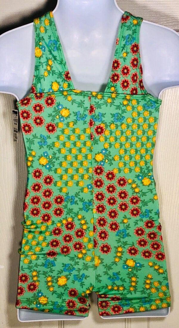 GK KIDS BIKETARD CHILD TODDLER N/S FLORAL PRINT GYMNASTICS DANCE TANK TD NWT! - Image 3