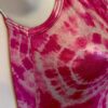 GK DANCE CHEER ADULT X-SMALL PINK WHITE TIE DYE FOIL CAMISOLE SKATE TOP Sz AXS - Image 3