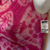 GK DANCE CHEER ADULT X-SMALL PINK WHITE TIE DYE FOIL CAMISOLE SKATE TOP Sz AXS - Image 4