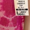 GK DANCE CHEER ADULT X-SMALL PINK WHITE TIE DYE FOIL CAMISOLE SKATE TOP Sz AXS - Image 5