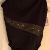 GK CAMISOLE CHILD MEDIUM GYMNASTICS DANCE MICROFIBER LEOTARD BLACK MESH JA CM - Image 6