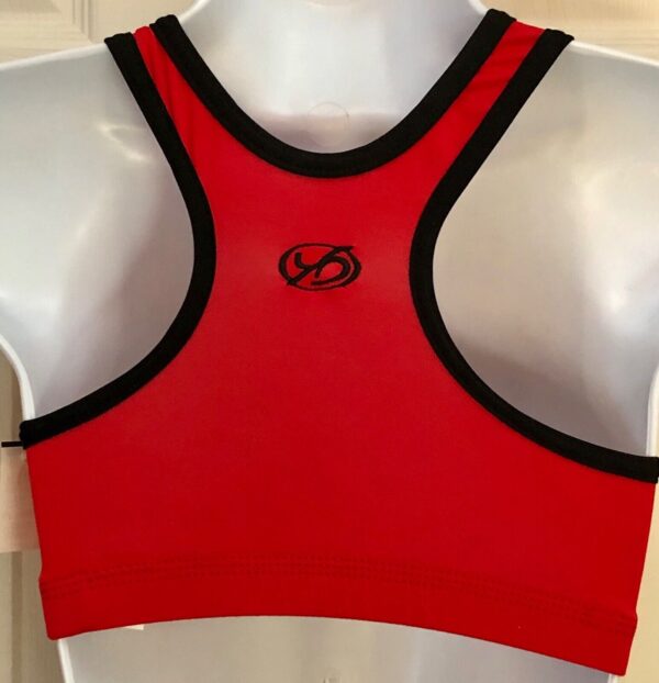 GK ELITE CHEER CROP TOP ADULT SMALL RED BLACK DRYTECH  RACERBACK AS NWT! - Image 2