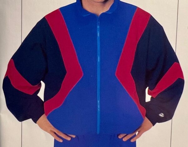 GK BLUE RED SUPPLEX ADULT LARGE GYMNAST ALL SPORT TRADITIONAL WARM UP JACKET L