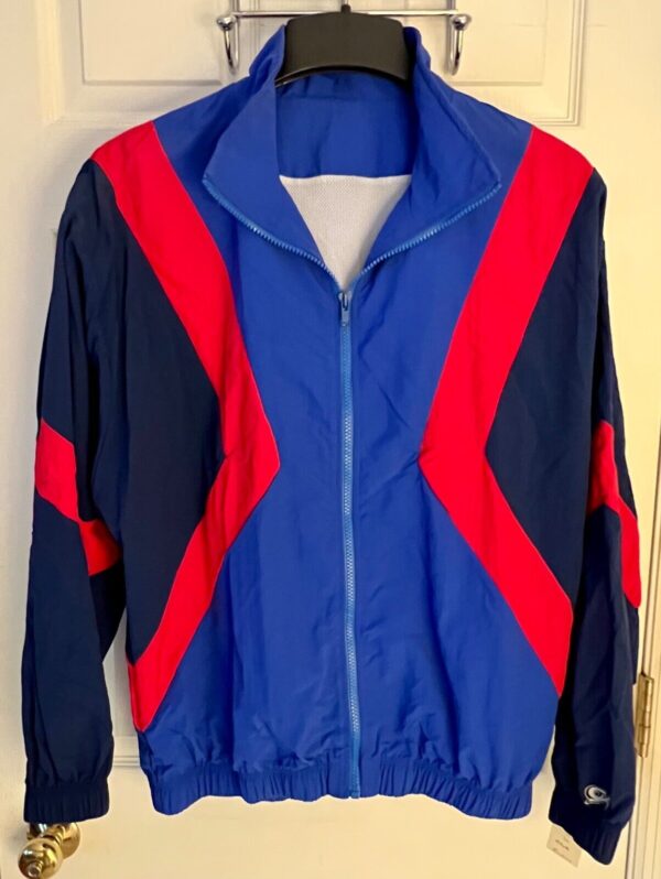 GK BLUE RED SUPPLEX ADULT LARGE GYMNAST ALL SPORT TRADITIONAL WARM UP JACKET L - Image 2