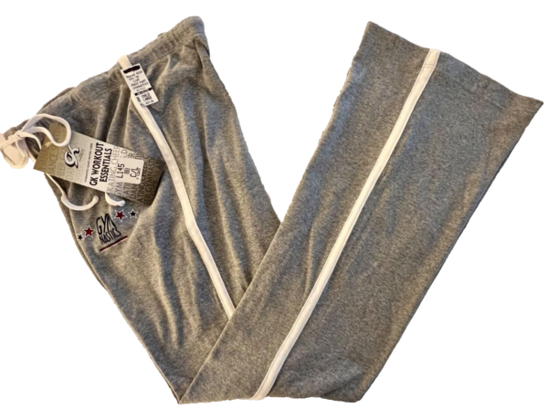 GK â€œGYMNASTICSâ€ GRAPHIC GIRLS LARGE GRAY HEATHER SOFT COTTON LOUNGE FLARE PANTS - Image 6