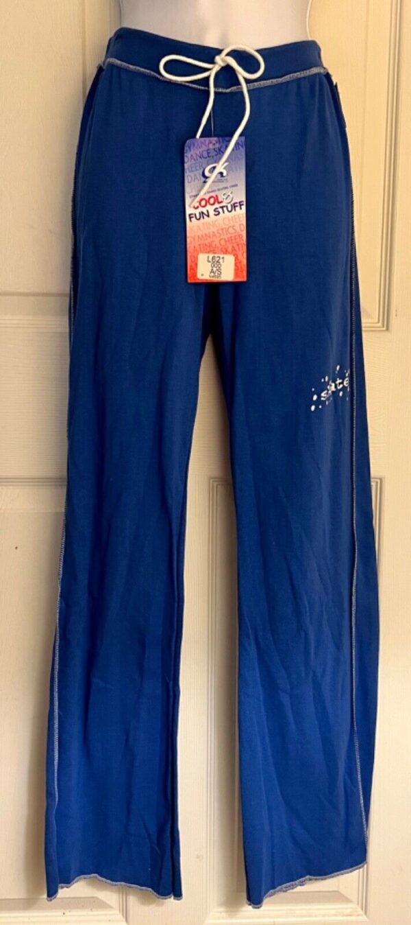 GK â€œSKATEâ€ GRAPHIC ADULT SMALL ROYAL COTTON ATHLETIC LOUNGE STRIPES PANTS Sz AS - Image 8