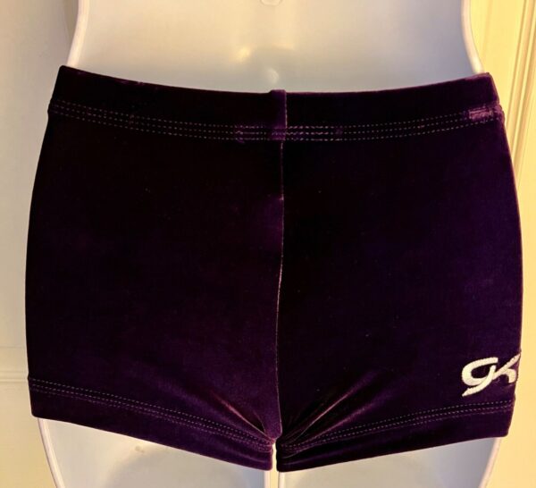 GK WORKOUT SHORTS ADULT X-SMALL MICRO MINI EGGPLANT VELVET CHEER DANCE GYMNAS XS - Image 6