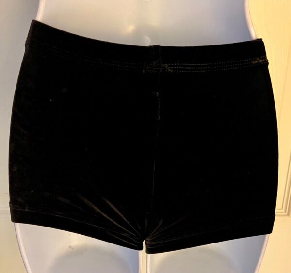 GK WORKOUT ADULT X-SMALL MICRO MINI SHORTS BLACK VELVET GYMNASTS CHEER DANCE XS - Image 5