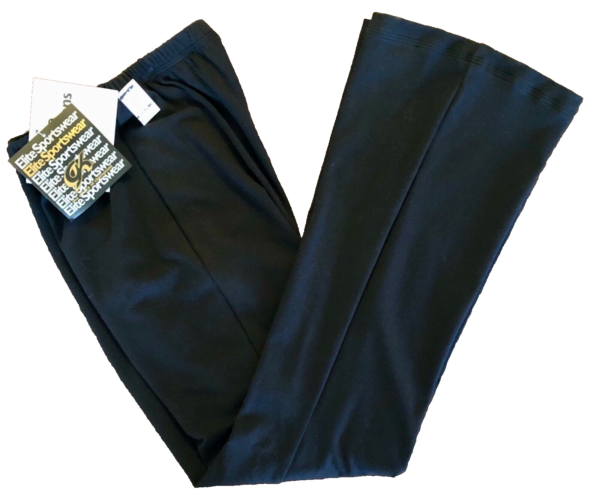 GK ICE SKATE ADULT MEDIUM BLACK COTTON/SPANDEX ATHLETIC WARM UP PANTS Sz AM NWT!