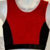 GK RED VELVET CROP TOP ADULT X-SMALL SLVLS BLACK VELVET TRIM DANCE GYMNASTS AXS - Image 4