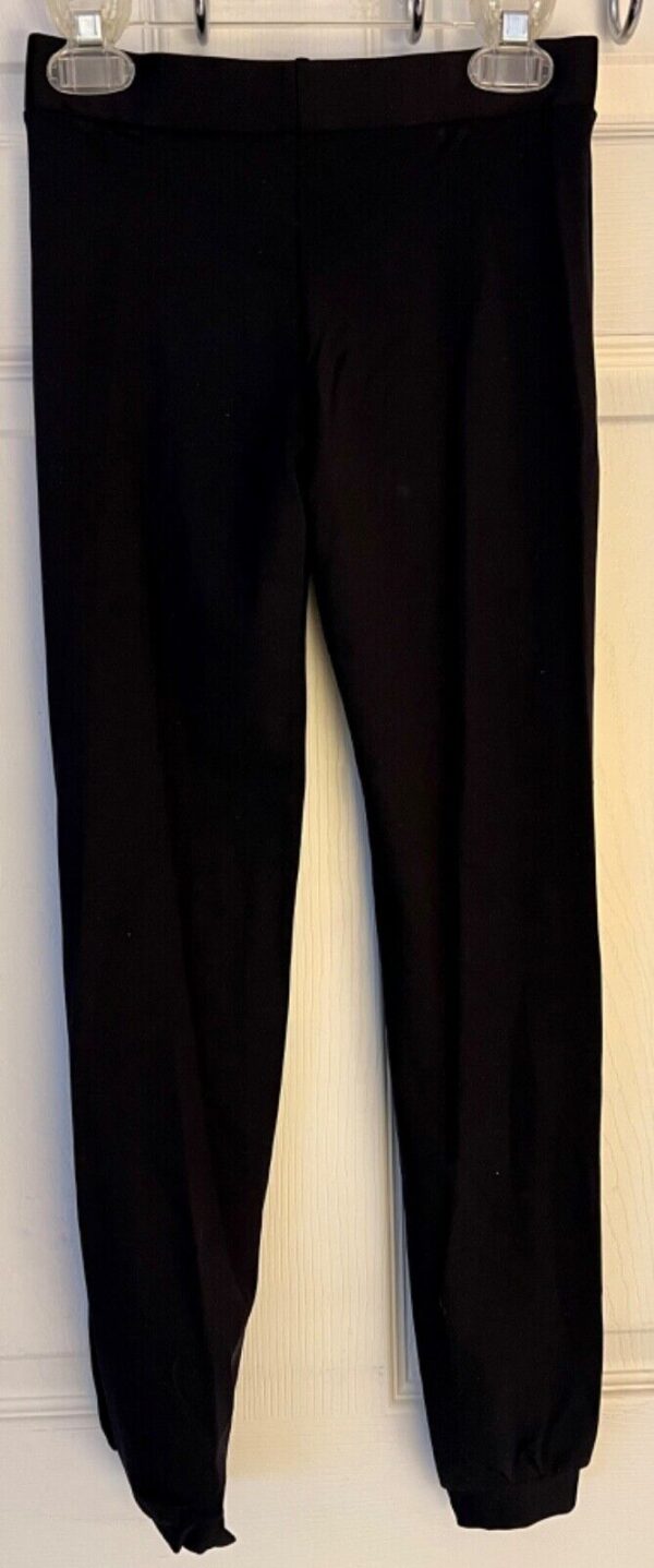 GK ELITE DANCE JAZZ GIRLS LARGE BLACK MICROFIBER CUFFED CAPRI PANTS Sz CL NWT - Image 5