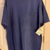 VTG UNIVERSITY WEAR MENS LARGE NAVY HVY WT COTTON POCKET TEE NO SHRINK Sz L