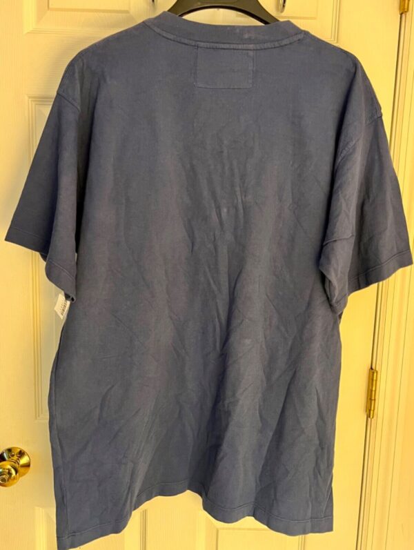 VTG UNIVERSITY WEAR MENS LARGE NAVY HVY WT COTTON POCKET TEE NO SHRINK Sz L - Image 2