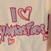 GK CAMISOLE TOP ADULT LARGE WHITE COTTON "I LOVE GYMNASTICS" GLITTER GRAPHICS L - Image 3