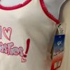 GK CAMISOLE TOP ADULT LARGE WHITE COTTON "I LOVE GYMNASTICS" GLITTER GRAPHICS L - Image 5