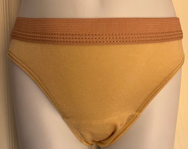 GK HI-CUT NYLON/SPANDEX CHILD SMALL #1411SO GYMNASTICS DANCE BEIGE BRIEF Sz CS