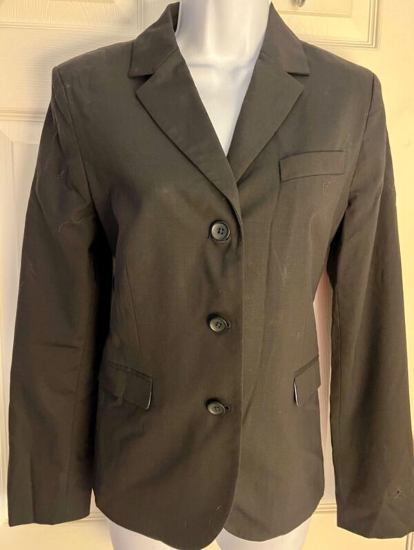 Banana Republic Women's Black Wool Blend  Blazer SZ 6 Lined Three Button EUC