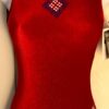 GK RED GLITTER VELVET ADULT X-SMALL METAL JA GYMNASTIC DANCE TANK LEOTARD Sz AXS