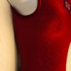 GK RED GLITTER VELVET ADULT X-SMALL METAL JA GYMNASTIC DANCE TANK LEOTARD Sz AXS - Image 3