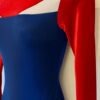 GK RED VELVET ADULT SMALL LgSLV BLUE IRIDESCENT FOIL GYMNAST DANCE LEOTARD Sz AS - Image 4