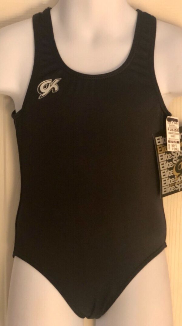 GK COMPETITION SHIRT SINGLET CHILD X-SMALL BLACK N/S TRADITIONAL LEG CUT Sz CXS