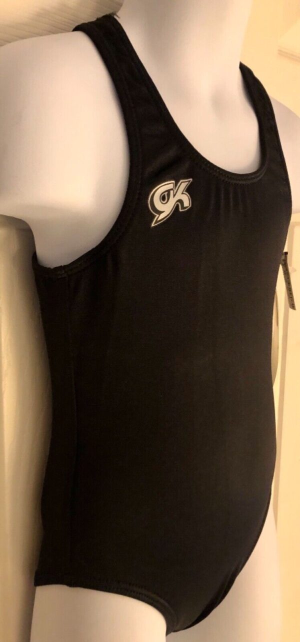 GK COMPETITION SHIRT SINGLET CHILD X-SMALL BLACK N/S TRADITIONAL LEG CUT Sz CXS - Image 2