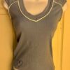GK SOFFE  'GYMNASTICSâ€™ ADULT SMALL BLUE COTTON JEWELED BLUE CRYSTAL HEART  Sz S