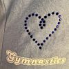 GK SOFFE  'GYMNASTICSâ€™ ADULT SMALL BLUE COTTON JEWELED BLUE CRYSTAL HEART  Sz S - Image 3