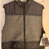 GK SKATE VEST ADULT X-LARGE GRAY FLEECE CRINKLE NYLON CROPPED RIBBON TRIM SZ XL