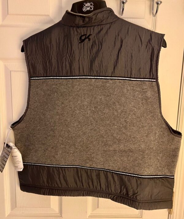 GK SKATE VEST ADULT X-LARGE GRAY FLEECE CRINKLE NYLON CROPPED RIBBON TRIM SZ XL - Image 5