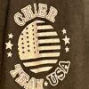 GK â€œCHEER TEAM USAâ€ GRAPHIC ADULT LARGE BLACK COTTON ATHLETIC LOUNGE CAPRI SZ L - Image 3