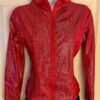 GK WARM UP JACKET ADULT SMALL RED SPARKLE FOIL ZIP FRONT GYMNASTIC DANCE CHEER S