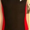GYMTEK GK GIRLS MEDIUM BLACK RED TECHMESH GK GYMNASTIC TANK WORKOUT LEOTARD CM